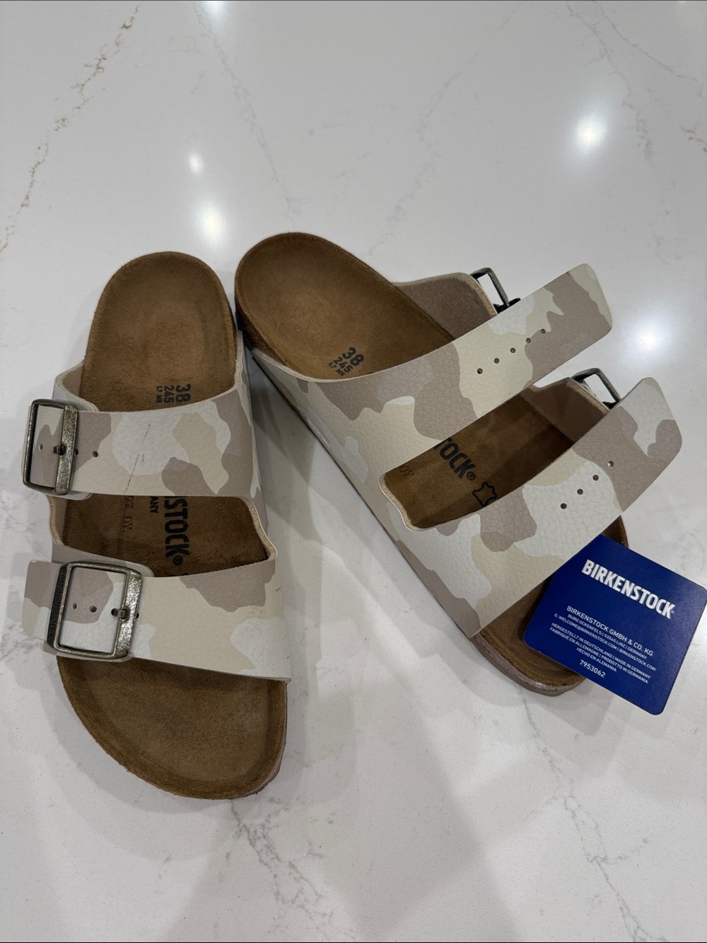 Birkenstock Arizona Birko-Flor Sandals  - Beige & Cream Camo